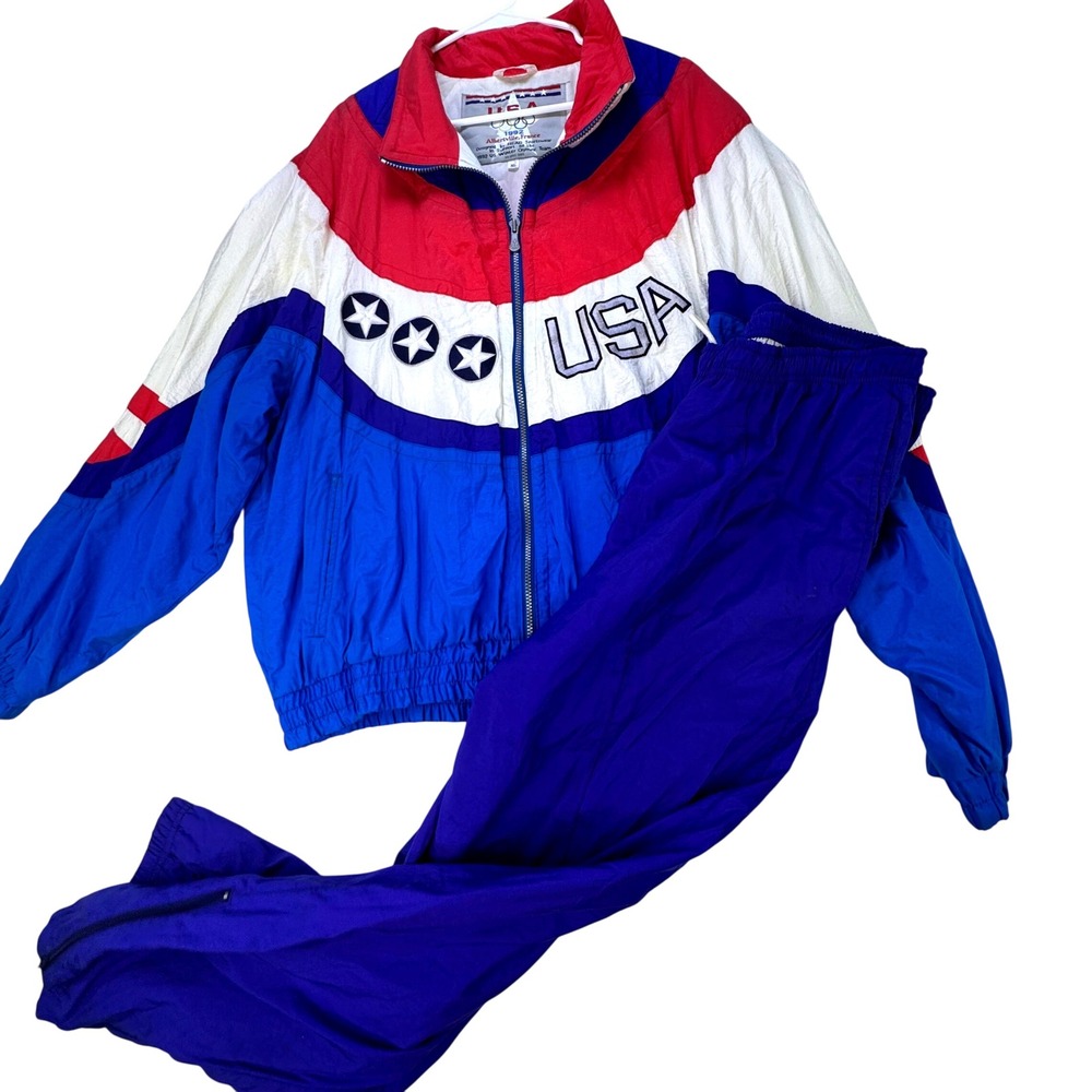 Vintage USA Olympics Tracksuit Pant Set Mens XL 1992 France Vintage 90s